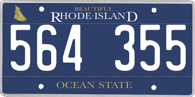 RI license plate 564355