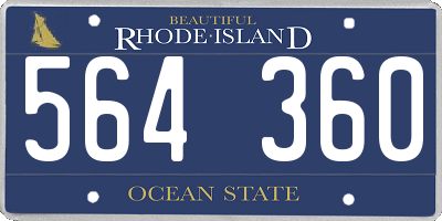 RI license plate 564360