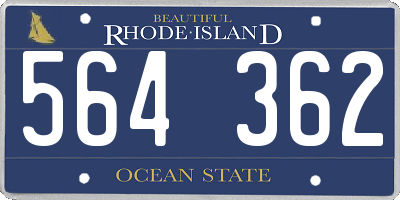 RI license plate 564362