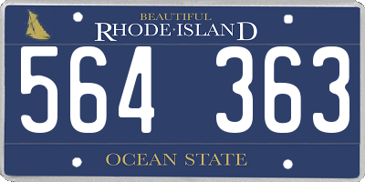 RI license plate 564363
