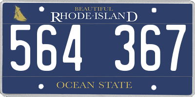 RI license plate 564367