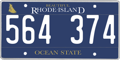 RI license plate 564374