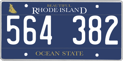 RI license plate 564382