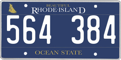 RI license plate 564384