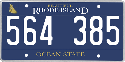 RI license plate 564385