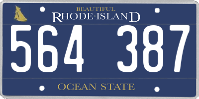 RI license plate 564387