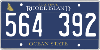 RI license plate 564392