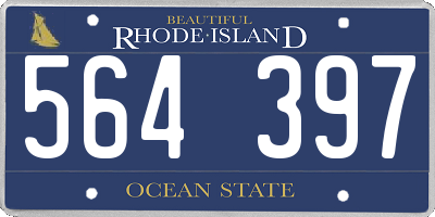 RI license plate 564397
