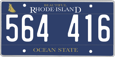 RI license plate 564416