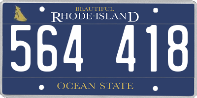 RI license plate 564418