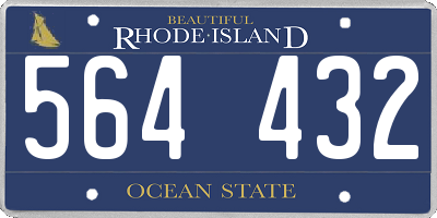 RI license plate 564432