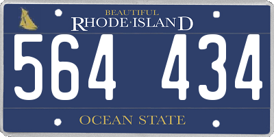 RI license plate 564434