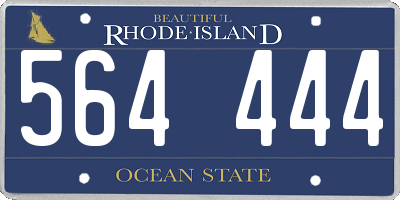 RI license plate 564444
