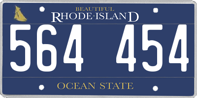 RI license plate 564454