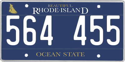 RI license plate 564455