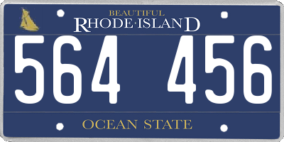 RI license plate 564456