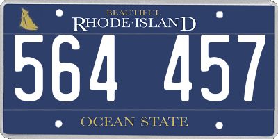 RI license plate 564457