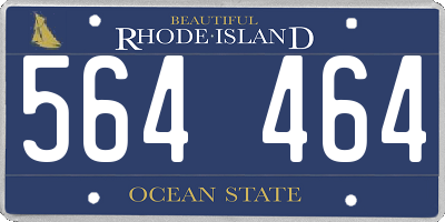 RI license plate 564464