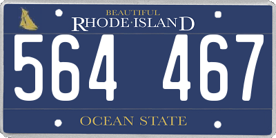 RI license plate 564467