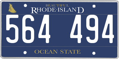 RI license plate 564494