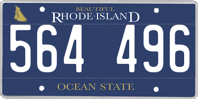 RI license plate 564496