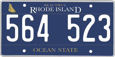 RI license plate 564523