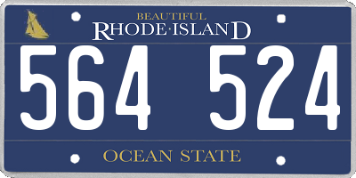 RI license plate 564524