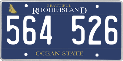 RI license plate 564526