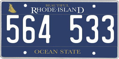 RI license plate 564533