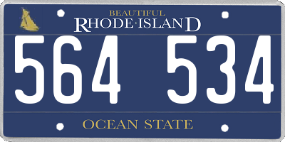 RI license plate 564534