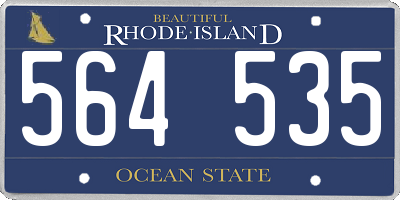 RI license plate 564535