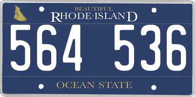 RI license plate 564536