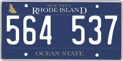 RI license plate 564537