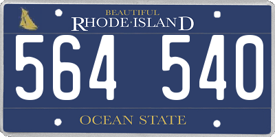 RI license plate 564540