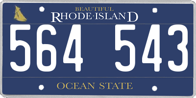RI license plate 564543