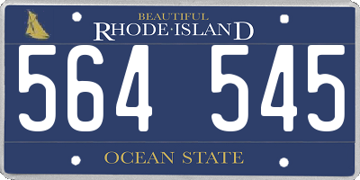 RI license plate 564545