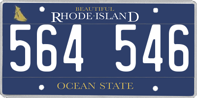 RI license plate 564546