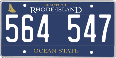 RI license plate 564547