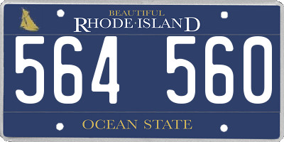 RI license plate 564560