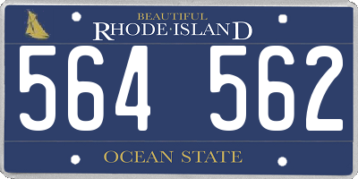 RI license plate 564562