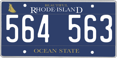 RI license plate 564563