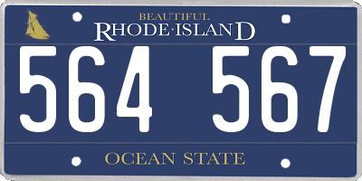 RI license plate 564567