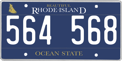 RI license plate 564568