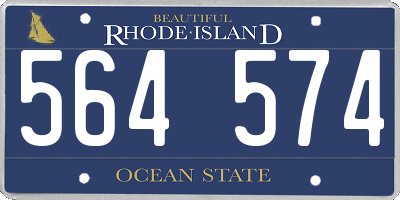 RI license plate 564574