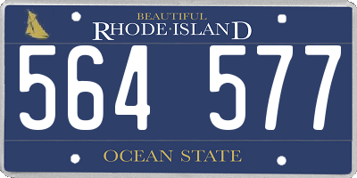 RI license plate 564577