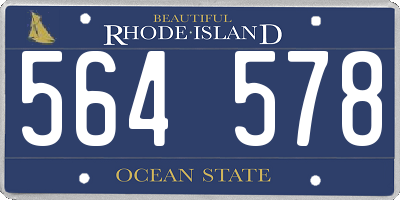 RI license plate 564578