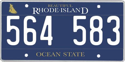 RI license plate 564583