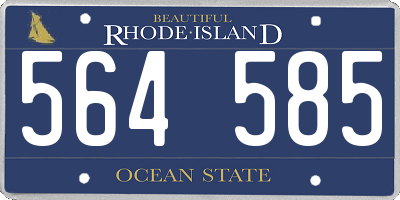 RI license plate 564585