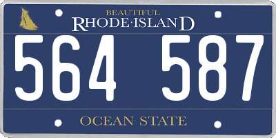 RI license plate 564587