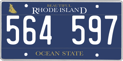 RI license plate 564597